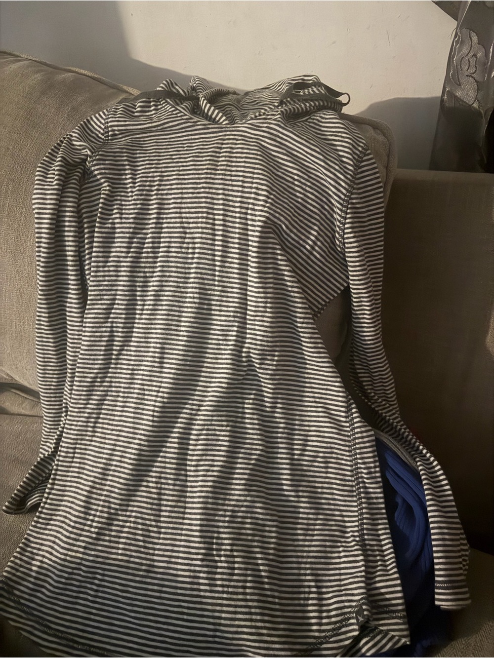 Eddie Bauer Black and White Striped Hooded Girls' Dress